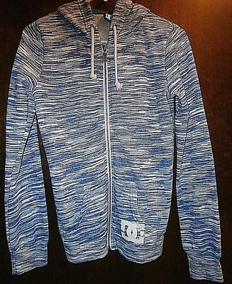 DC Blue/Gray Fleece Hoodie Jacket full zip Size S/P Great Condition!!! - Image 1 of 4