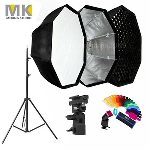 Octagon Softbox Bowen Mount Umbrella Honeycomb Grid Stand Tripod Gel Filter Kit - Picture 1 of 12