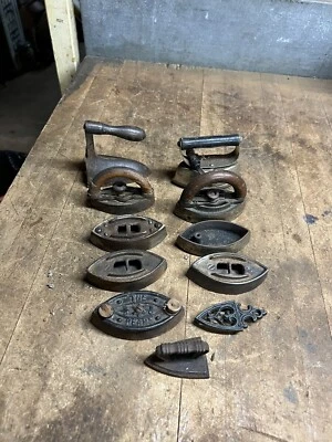 Antique Old Rare Salesman Sample Scale Model Sad Iron Stove Toy Cast Iron Lot - Image 1 of 4