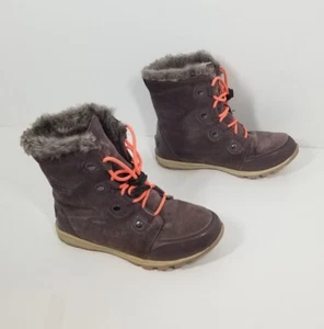 Sorel Whitney Brown Suede  Leather Faux Fur NY2329-286 Waterproof Boots Women 6 - Picture 1 of 6