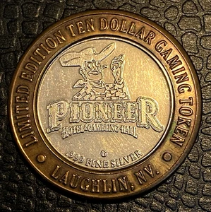 PIONEER Casino $10 Silver .999 Buffalo Bill Limited Edition Laughlin GamingToken - Picture 1 of 7