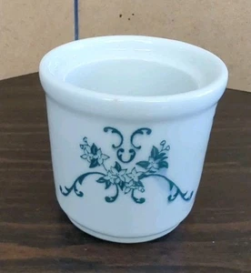 Iroquois China Co Restaurantware Mustard, Condiment Jar, No Lid, 1940s, Teal  - Picture 1 of 7