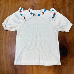 Vintage 80s 90s Oshkosh Girls Floral Shirt 3T T-Shirt Cotton USA Ladybug U3-11 - Bild 1 von 4