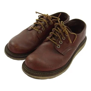 RED WING 8001 WORK OXFORD ROUND TOE Oxford Red Brown Orola Set Plain Toe - Picture 1 of 8