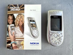 NOKIA 3650 - Turns ON & Works! Cell Phone + Rare User Guide + Inserts! T-Mobile - Picture 1 of 24