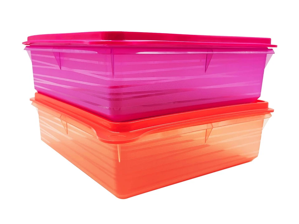 Tupperware B2B Peach Snack Stor Sandwich Sweet Square Keeper Saver Server 2.9L - Image 1 of 1