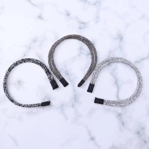Diademas retro simples de diamantes de imitación de doble fila de 3 piezas para mujeres niñas - Imagen 1 de 12
