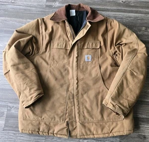 Vintage Carhartt CQ186 Duck Arctic Quilted Lined Jacket USA 52 *Broken Zipper* - Picture 1 of 14