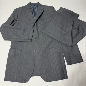 Vintage Brooks Brothers 346 Suit Gray Stripe Wool 2 piece Men's 41 XL USA Made - Picture 1 of 17