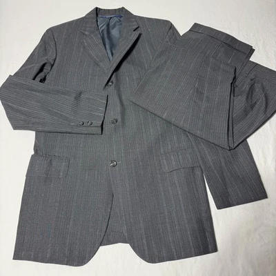 Vintage Brooks Brothers 346 Suit Gray Stripe Wool 2 piece Men's 41 XL USA Made - Image 1 of 4