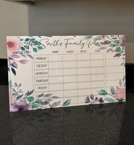 Personalised wipeable perspex Family Planner Weekly Organiser Planner 50 x 30CMp - Picture 1 of 2