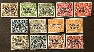 Travelstamps: 1919 Germany Bayern Official Stamps #O20-O32 Mint MOGH - Image 1 of 4
