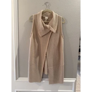 Chico's Women's Johanna Vest Cream Sleeveless Top Snap Drape Front Size 2 (L) - Picture 1 of 6