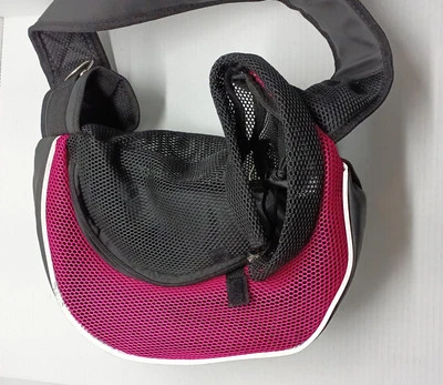 Pet Puppy Dog Mesh Sling Carry Pack Carrier Travel Tote Shoulder Bag Small. - Image 1 of 4