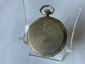 Super Case Illinois Watch Co 17j adj 12s ausgefallene Weißgoldfilled Taschenuhr - Bild 1 von 7