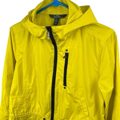 LRL Active Ralph Lauren Jacket Coat Windbreaker Full Zip Hood Yellow Size Medium - Image 1 of 4