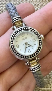 Orologio Eclissi Argento Sterling Donna Quarzo 24,8mm Quadrante Bianco Bracciale Intrecciato - Foto 1 di 8