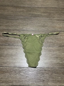 Victoria’s Secret Dream Angels Smooth Lace V-String Panty Green Small NWT - Picture 1 of 12