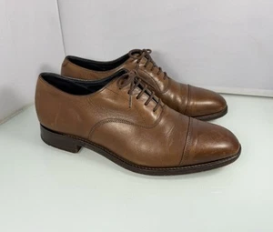 Herring Knightsbridge Herren US 9 Braun Leder Oxford Kappe Zehe Handarbeit Schuhe - Bild 1 von 9