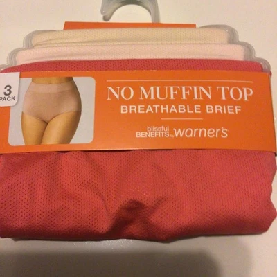 Paquete de 3 bragas transpirables Blissful Benefits Warner's No Muffin Top S5 rosa Foto 1 de 4