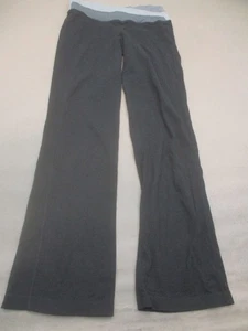 Lululemon Size 8 Womens Black Pull On Stretch Logo Flared Activewear Pants 332 - Picture 1 of 9