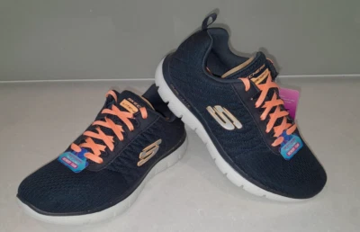 Skechers Navy Blue Sneakers New! US6-Thicker Mem Foam-Flex Appeal  UK3 Eur36 - Image 1 of 4