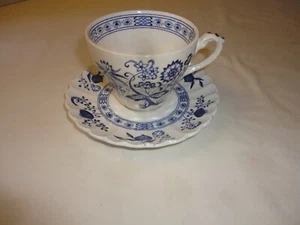 Vtg 1950s J.G.Meakin NORDIC Blue Onion Staffordshire Classic Cup & Saucer - Picture 1 of 7