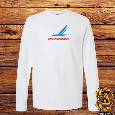 Camiseta Piedmont Airlines Logo Negra/Gris/Blanca/Azul Marino Manga Larga S-3XL Foto 1 de 4
