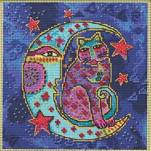 Moonside Cat Cross Stitch Kit Mill Hill 2025 Laurel Burch LB142511 - Picture 1 of 2