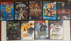 9 Lot PlayStation 2 PS2 Jak II Star Wars Barbarian Monopoly Party Artwork & Case - Picture 1 of 5