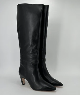 Bota Everlane The hasta la rodilla con tacón de plátano en cuero negro talla 8 para mujer Foto 1 de 4