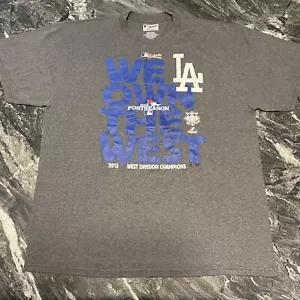 T-Shirt Uomo LA Dodgers "We Own The West" Taglia XL 2013 NL Division Champs Grigio - Foto 1 di 6