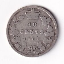 Canada 1900 10c Ten Cent Silver Coin Queen Victoria .925 Silver