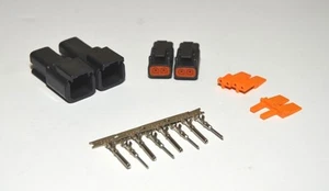 2 x Deutsch DTM 2-Pin Black Connector Kit 20-22AWG Stamped Contacts(Made in USA) - Imagen 1 de 5