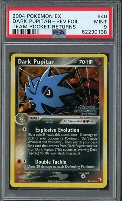 2004 POKEMON EX DARK PUPITAR REV. FOIL 40/109 PSA 9 - Image 1 of 2