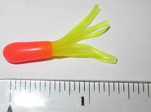 Neon Pinkhead/yellow skirt-Scented-CRAPPIE TUBES,Panfish Fishing Baits-100 count - Picture 1 of 2