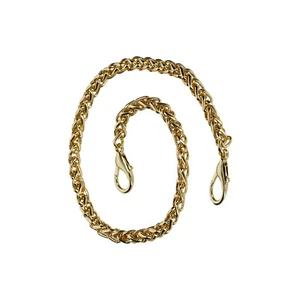 Bijou de Téléphone Chaîne Tissée Maille Palmier Métallique 40cm Doré - Zdjęcie 1 z 5