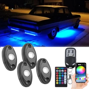 4PCS Blue LED Rock Light Kit Underglow Foot Wheel Well Lights For Chevrolet Nova - Picture 1 of 16