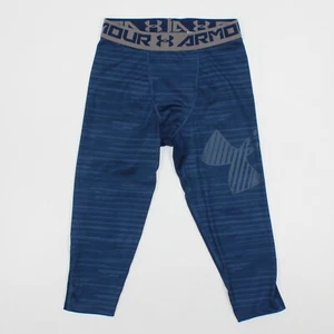 Under Armour YMed Blue Gray Fitted Base Layer Leggings BOYS GIRLS Heat Gear - Picture 1 of 9