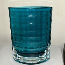 20.2cm Vintage Swedish Gunnar Ander Lindshammar Alsterbro Blue Art Glass Vase