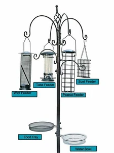 BTEXPERT 6-Hook Bath Feeding Station Kit, Multi Pole Steel Hanging Stand - Picture 1 of 1