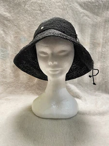 Helen Kaminski Raffia Sun Hat BNWOT Never Worn Black Raffia - Picture 1 of 3