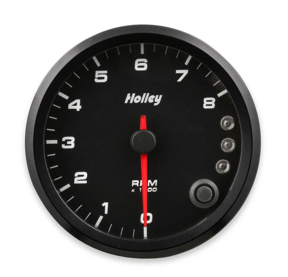 Holley 3-3/8" Analog Style Tachometer 0-8K w/Internal Shift Light w/Holley Logo - Image 1 of 4
