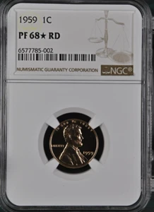 1959 Proof Lincoln Memorial Cent 1c Certified by NGC PF68 * STAR RD BX3-46/47 - Picture 1 of 1