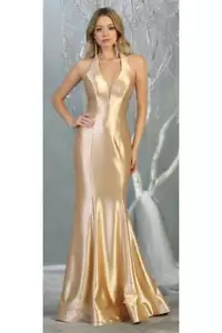 Simple V-Neckline And Fitted Skirt Prom Long Formal Gown - Picture 1 of 17