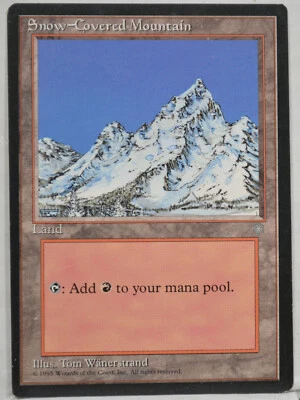 MTG Magic the Gathering Snow-Covered Mountain Ice Age LP - Image 1 of 2