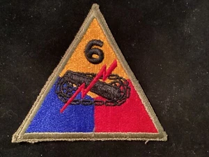 WW2 6TH ARMOR DIVISION ORIGINAL GREENBACK PATCH IN EXCELLENT CONDITION - Picture 1 of 2
