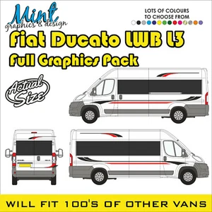 L3 FIAT DUCATO LWB EXLWB MOTORHOME CAMPER VAN STRIPES GRAPHICS DECALS 001 - Picture 1 of 4