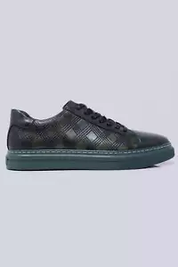 Zapatillas deportivas Barabas de cuero con cordones a cuadros para hombre 5SH09 - Imagen 1 de 73