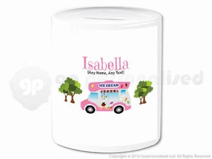 Personalised Gift Ice Cream Van Money Box Cone Scoop Driver Vendor Present #2 - Picture 1 of 4
